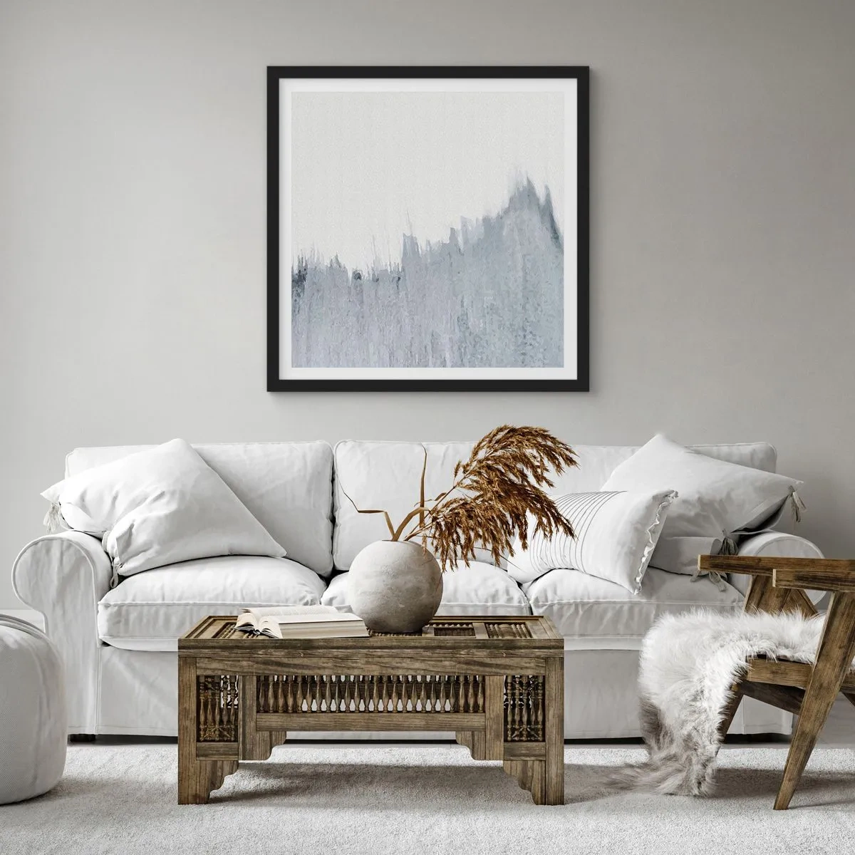 Poster in een zwarte lijst - Mysterieuze tekst - 30x30 cm