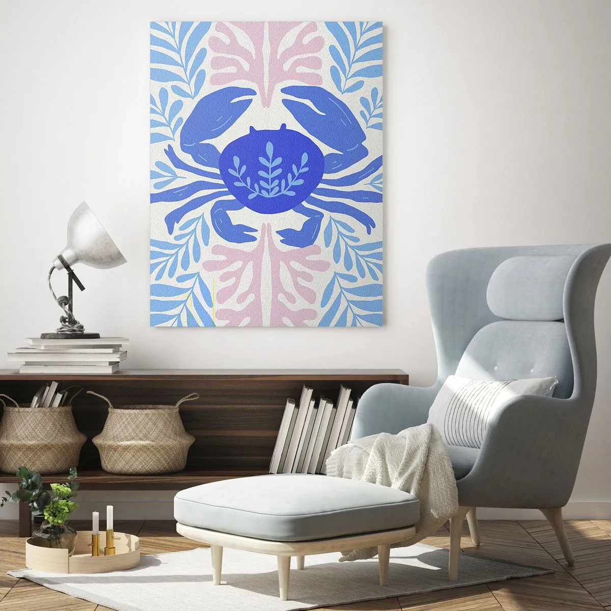 Schilderen op glas - Als een zeebloem - 80x120 cm