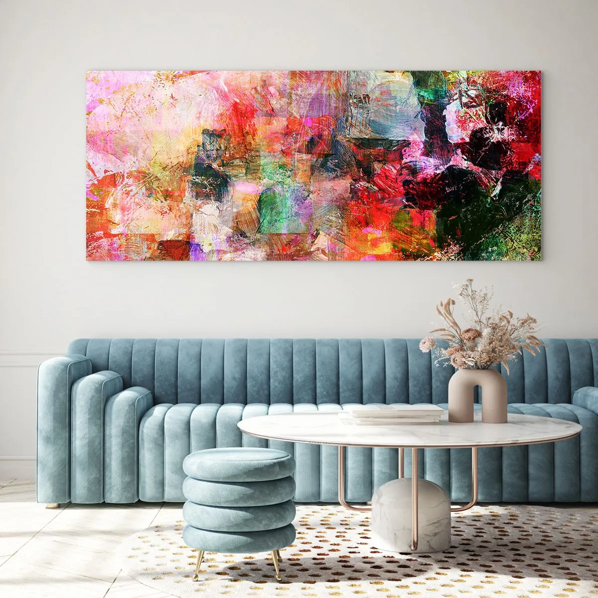 Schilderen op glas - Een reis door de rozen - 90x30 cm