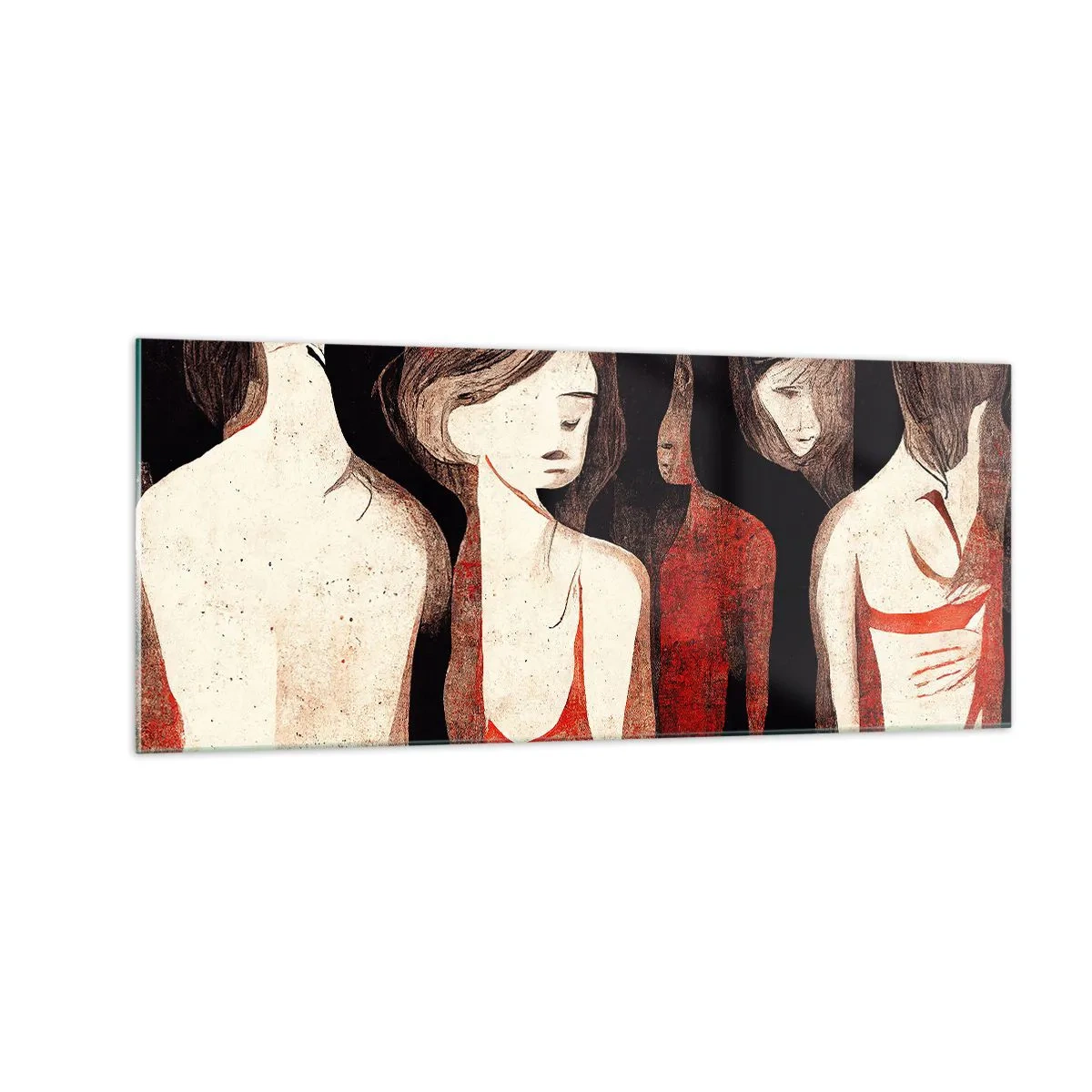 Schilderen op glas - Madonna's van duisternis - 100x40 cm