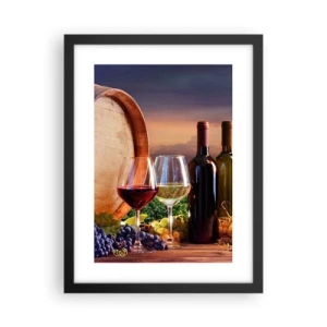 Poster in een zwarte lijst - Het leven smaakt hier - 30x40 cm