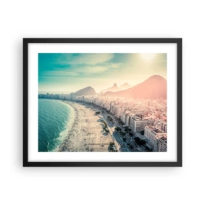 Poster in een zwarte lijst - Eeuwige vakantie in Rio - 50x40 cm