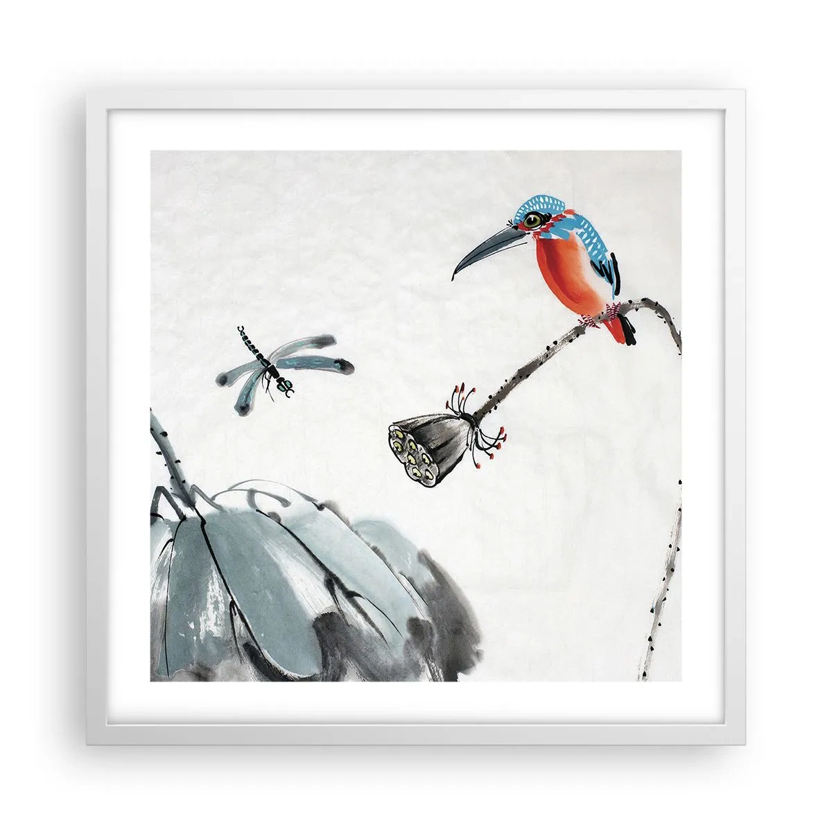 Poster in een witte lijst - Het leven van de weide - 50x50 cm