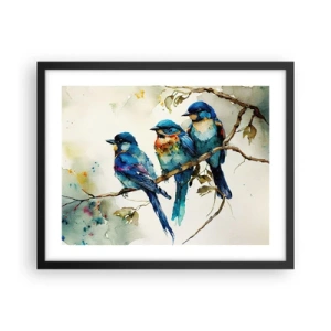 Poster in een zwarte lijst - Is hij boos geworden? - 50x40 cm