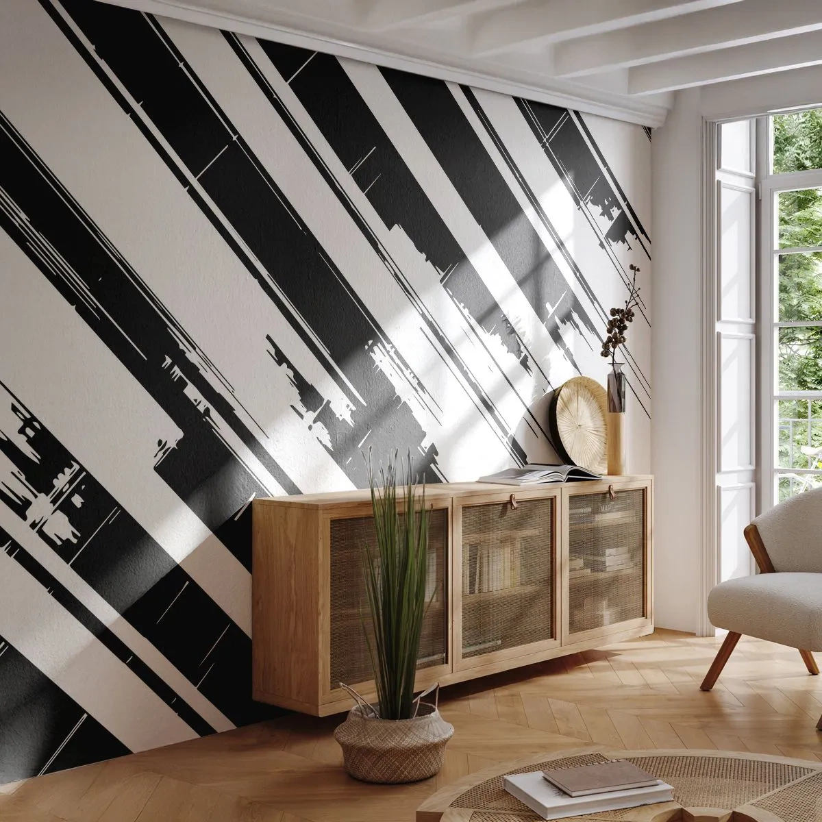 Fotobehang Standard Eco - Een intense en dynamische compositie - Vector, Minimalisme, Modern - 150x105 cm