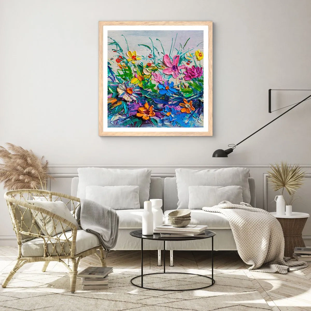 Een poster in een licht eiken lijst - Helemaal geen stilleven - 50x50 cm