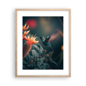 Een poster in een licht eiken lijst - een werkelijk kleurrijk leven - 40x50 cm