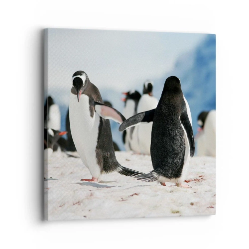 Schilderen op canvas - Dansen in de sneeuw - 30x30 cm