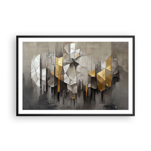 Poster in een zwarte lijst - Compositie van ijs en licht - 91x61 cm