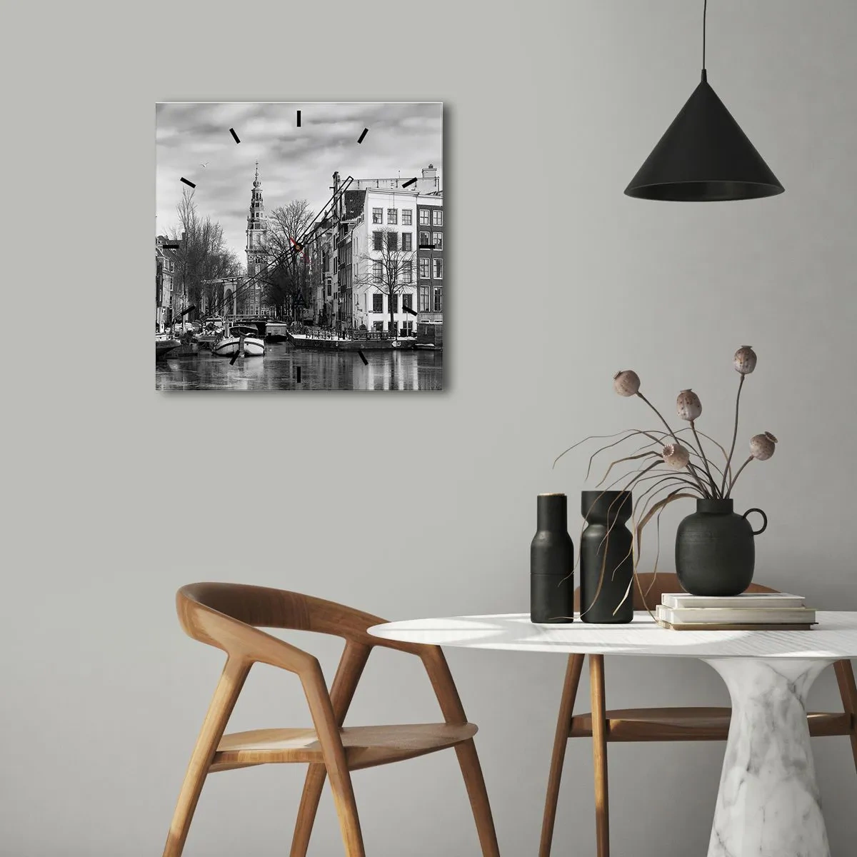 Wandklok - Klok - Amsterdamse sferen - 30x30 cm