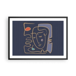 Poster in een zwarte lijst - In nadenken - 70x50 cm