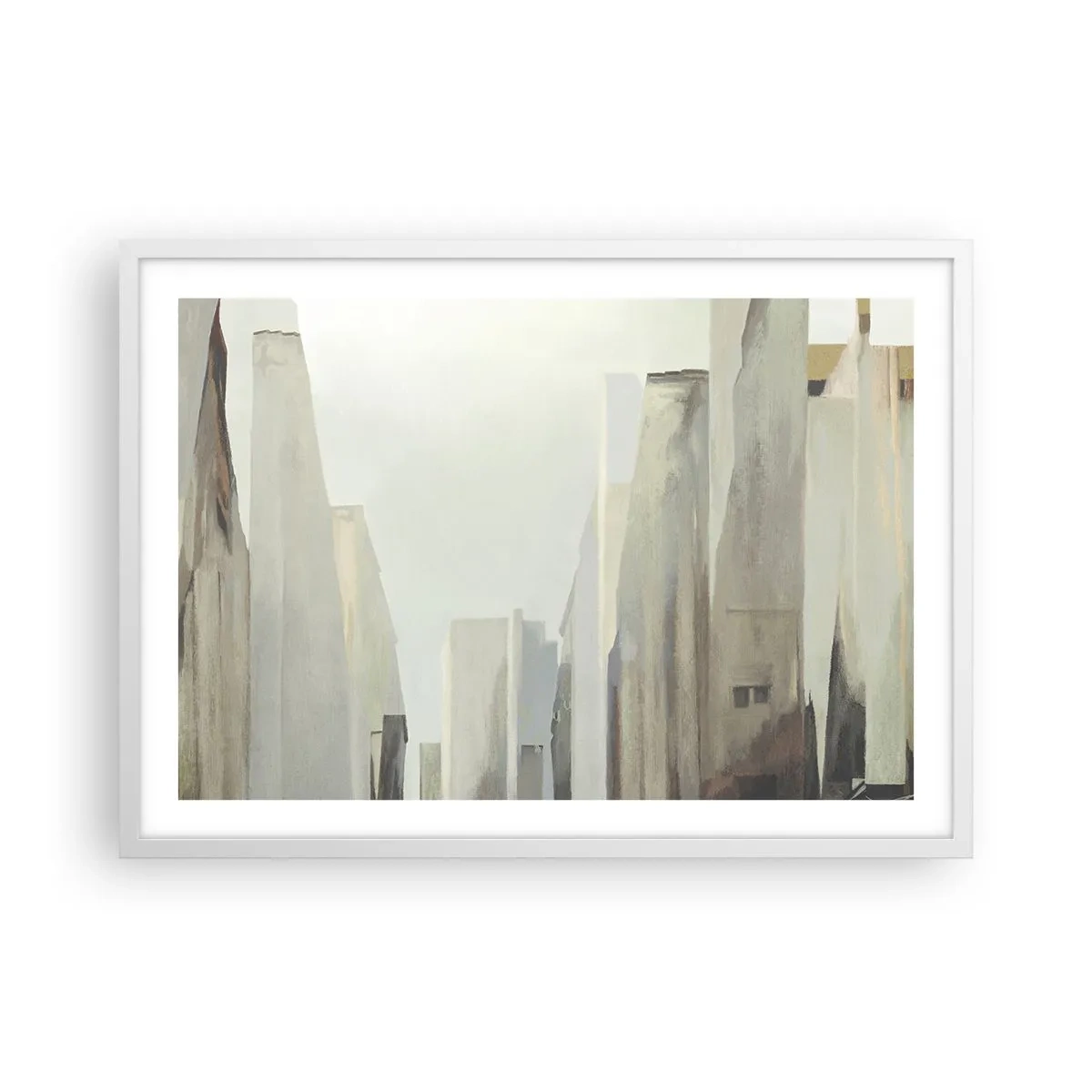 Poster in een witte lijst - Droom over de stad - 70x50 cm