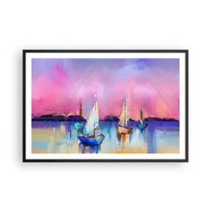 Poster in een zwarte lijst - Richting: breed water - 91x61 cm