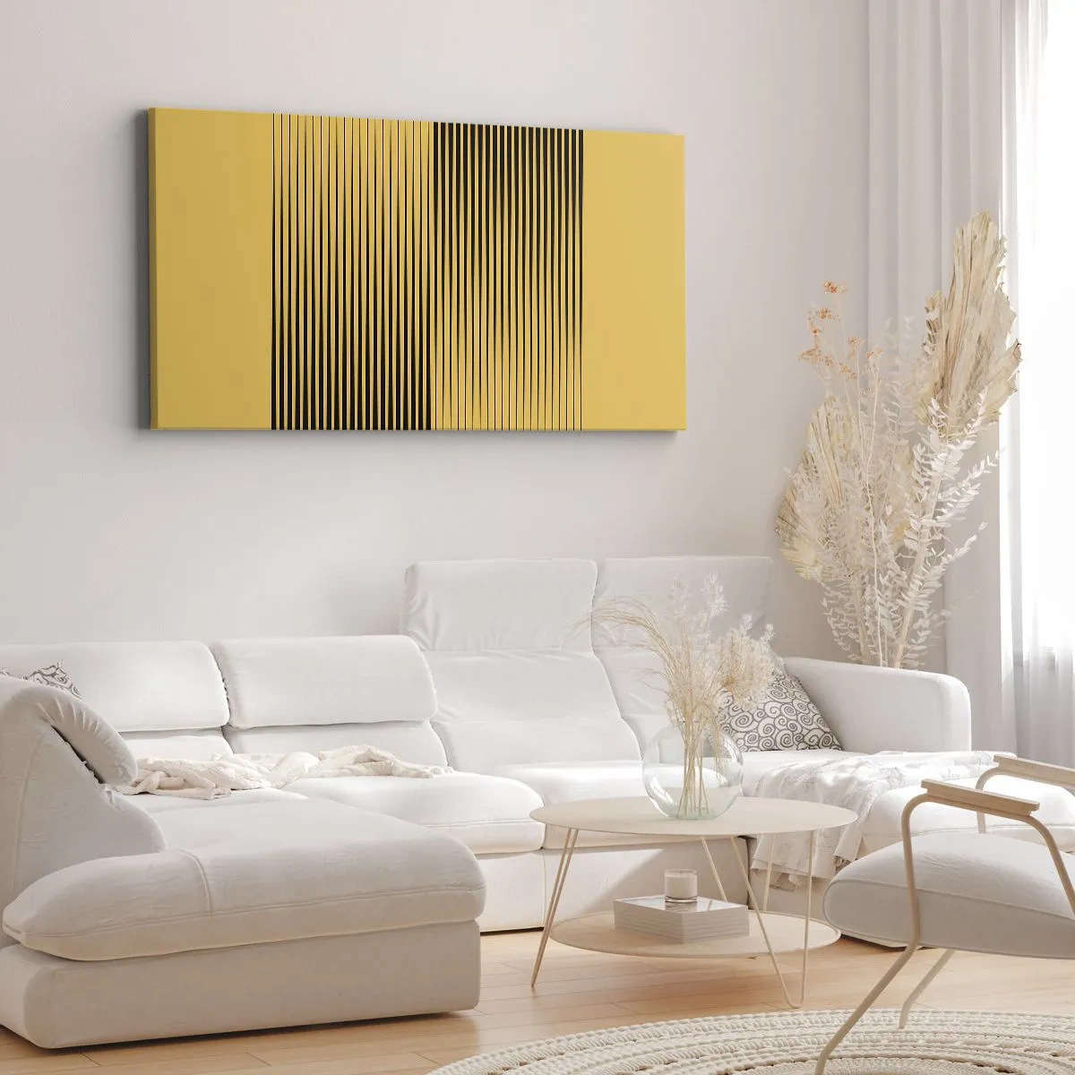 Schilderen op canvas - Vierkant van tegenpolen - 100x40 cm