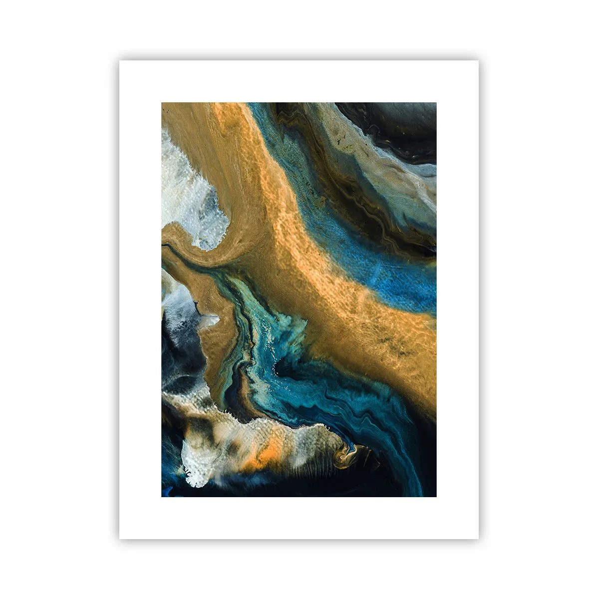 Poster - Blauw - geel - wederzijdse invloeden - 30x40 cm