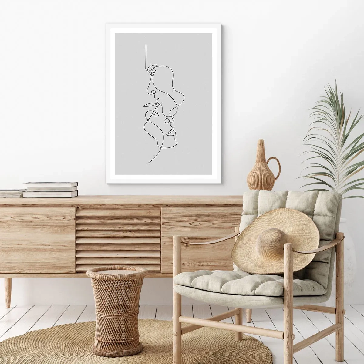 Poster in een witte lijst - De hitte van bittere verlangens - 40x50 cm