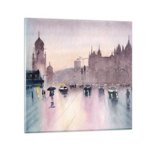 Schilderen op glas - In de regenachtige nevel - 30x30 cm