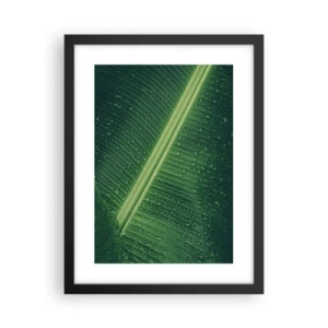 Poster in een zwarte lijst - De structuur van groen - 30x40 cm