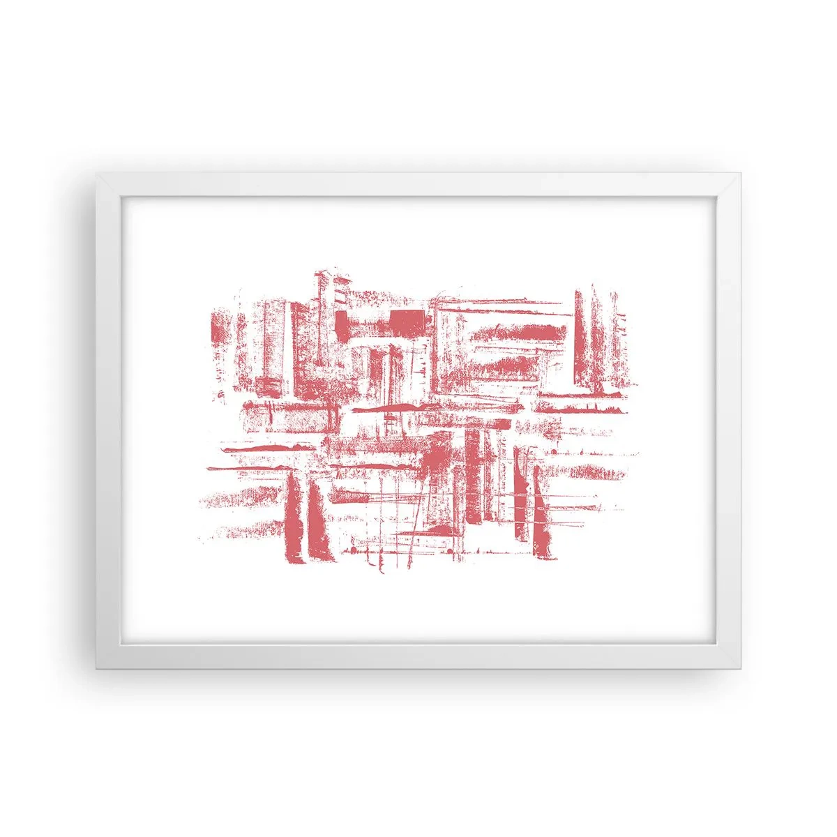 Poster in een witte lijst - De rode stad - 40x30 cm
