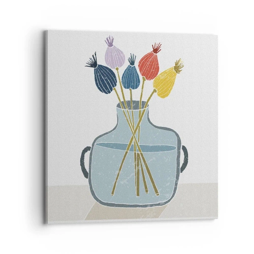 Schilderen op canvas - Alsof hij met maanzaad heeft gezaaid - 70x70 cm