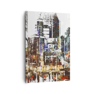 Schilderen op canvas - Een glinsterende stad - 70x100 cm
