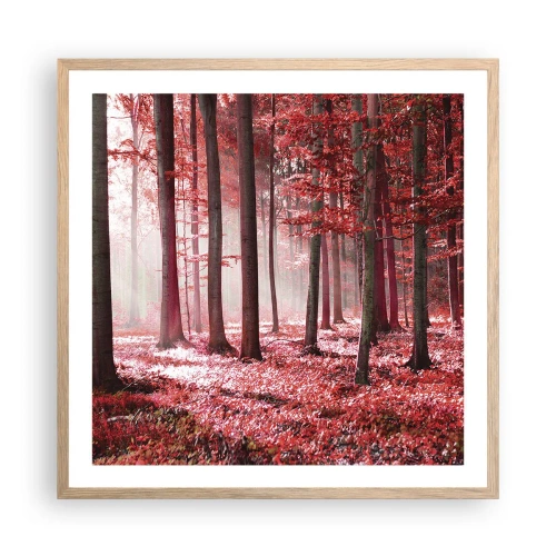 Een poster in een licht eiken lijst - Rood is net zo mooi - 60x60 cm