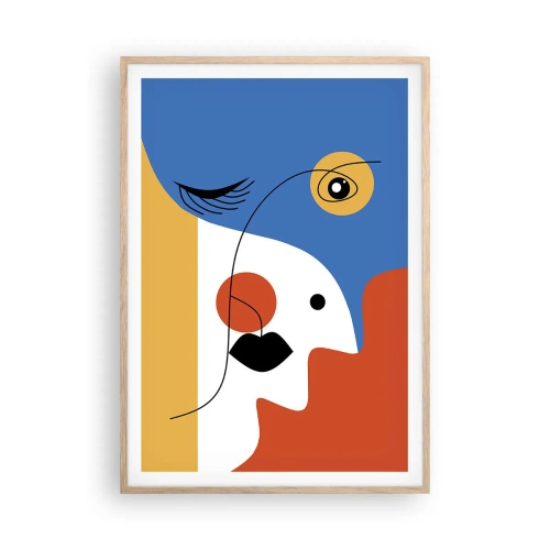 Een poster in een licht eiken lijst - Gedeconstrueerd portret - 70x100 cm