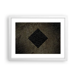 Poster in een witte lijst - Geometrie in glamoureuze stijl - 40x30 cm