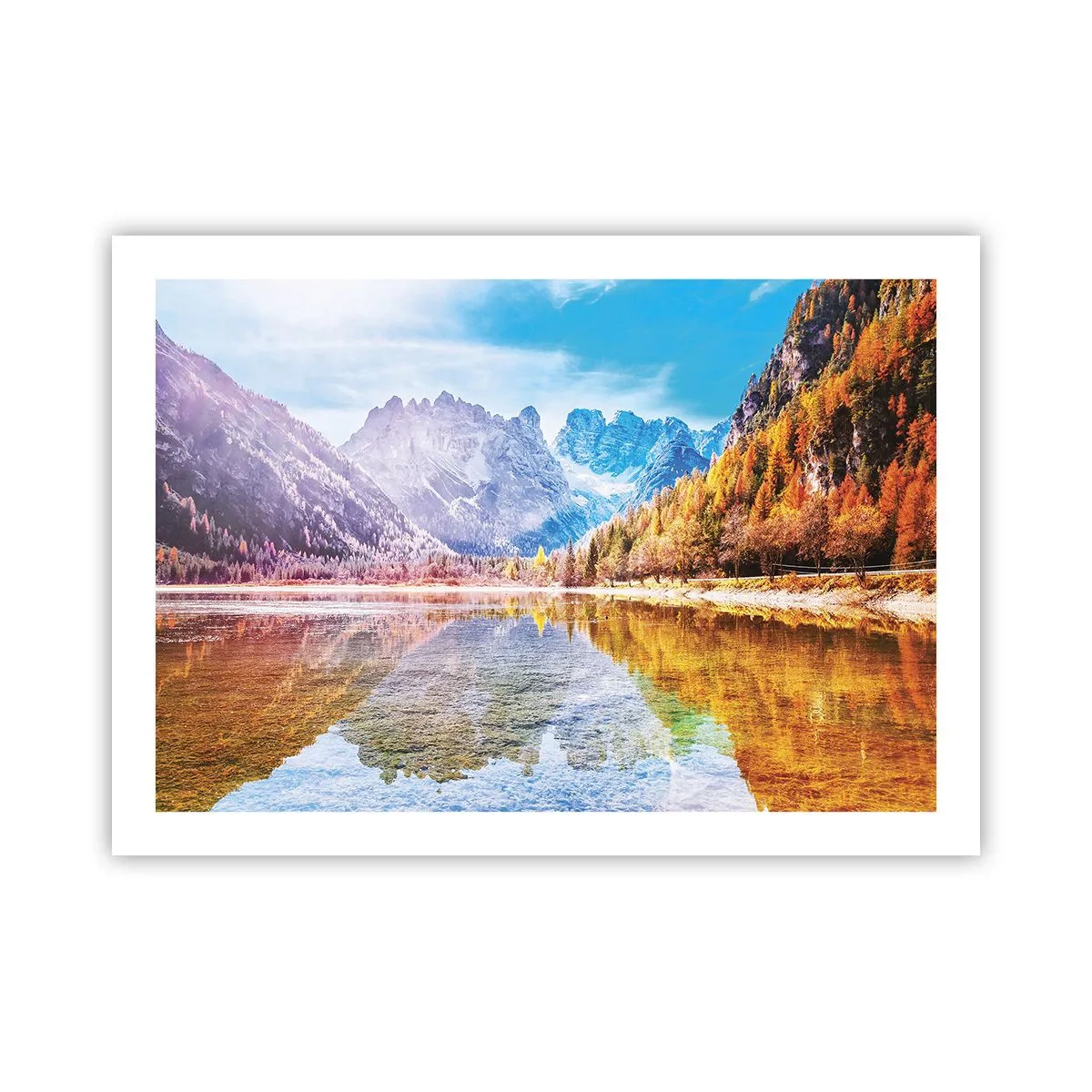 Poster - En het is al herfst in de bergen - 70x50 cm