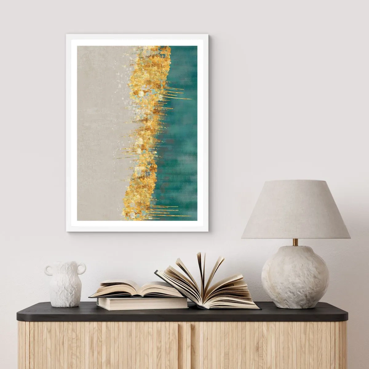 Poster in een witte lijst - De gouden rand - 50x70 cm