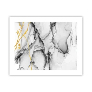 Poster - Compositie met een gouden motief - 50x40 cm