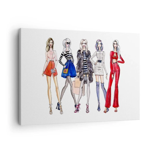 Schilderen op canvas - Stijlvolle illustraties van modesilhouetten - 70x50cm - Elke week Fashion Week - Moderne wanddecoratie voor woonkamer en slaapkamer ARTTOR