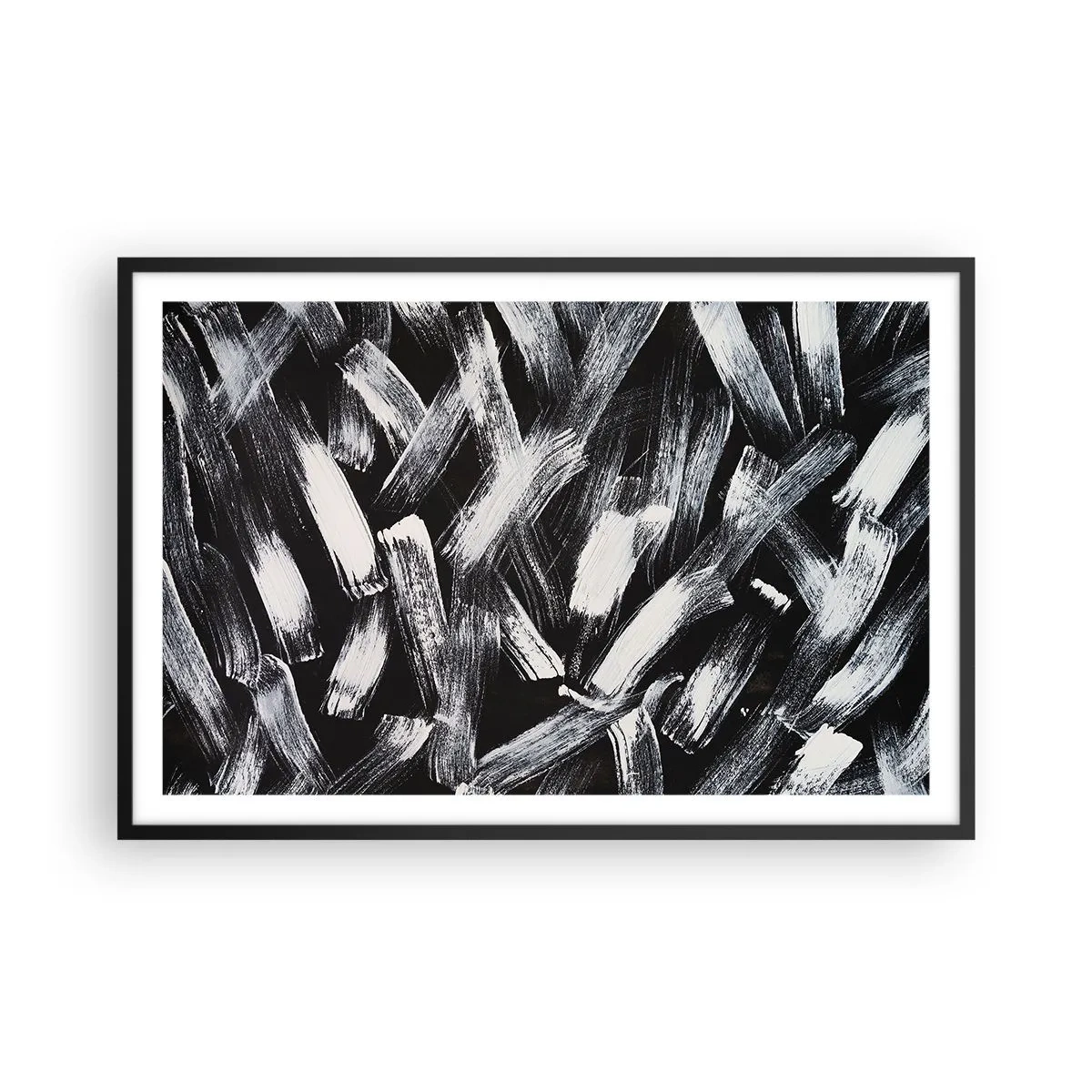 Poster in een zwarte lijst - Abstractie in de industriële spirit - 91x61 cm