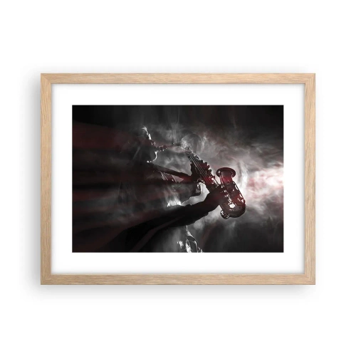 Een poster in een licht eiken lijst - In de dampen van jazz - 40x30 cm