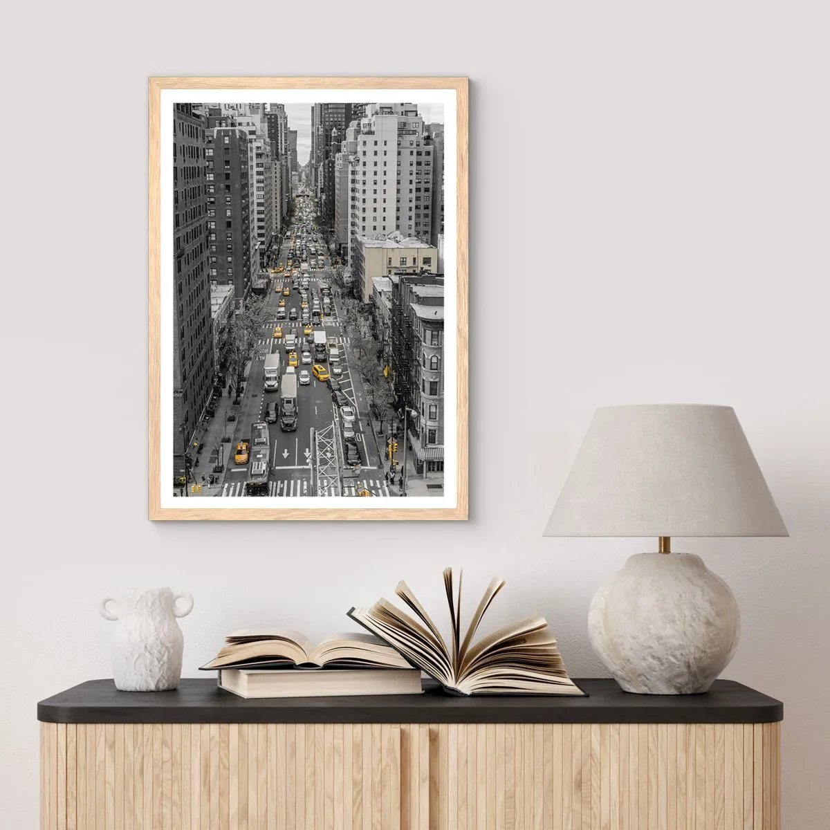 Een poster in een licht eiken lijst - New Yorks leven - 61x91 cm