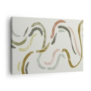 Schilderen op canvas - Abstracte bogen in pastelkleuren - 70x50cm - Een vrolijke dans van abstractie - Moderne wanddecoratie voor woonkamer en slaapkamer ARTTOR