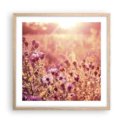 Een poster in een licht eiken lijst - Voordat de zomer voorbij is - 50x50 cm