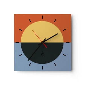 Wandklok - Klok - Een compositie van warmte en koelte - 40x40 cm