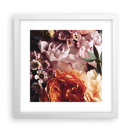 Poster in een witte lijst - Gehuld in schoonheid - 30x30 cm