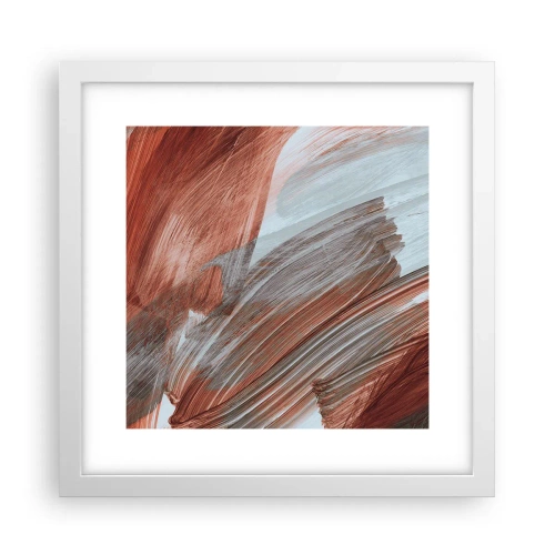 Poster in een witte lijst - Herfst en winderige abstractie - 30x30 cm