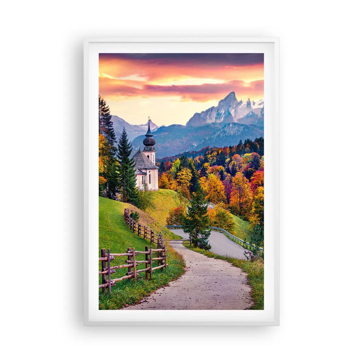 Poster in een witte lijst - Landschap zoals geschilderd - 61x91 cm