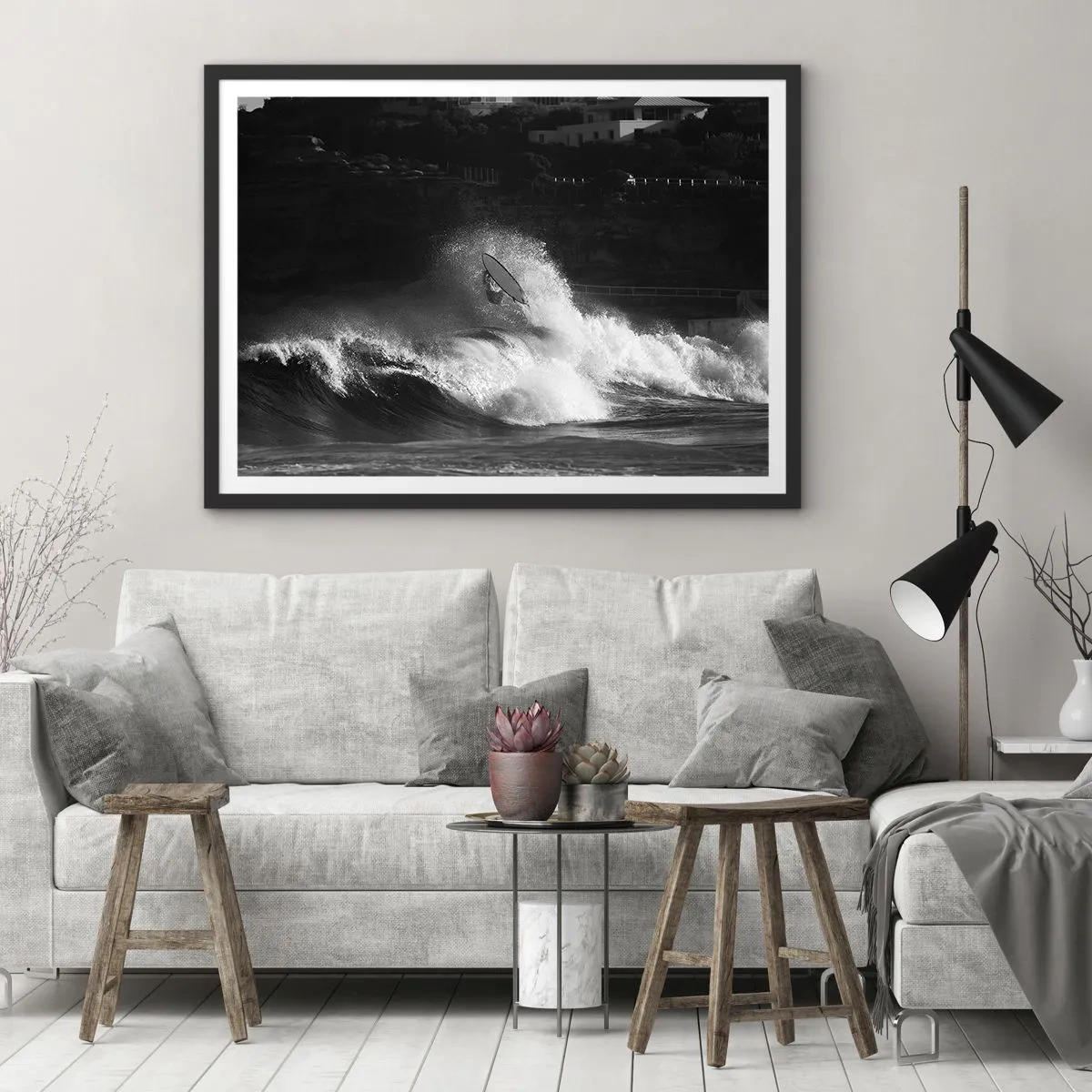 Poster in een zwarte lijst - Uitdaging aanvaard! - 70x50 cm