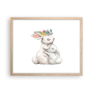 Een poster in een licht eiken lijst - Het is het beste met mama - 50x40 cm