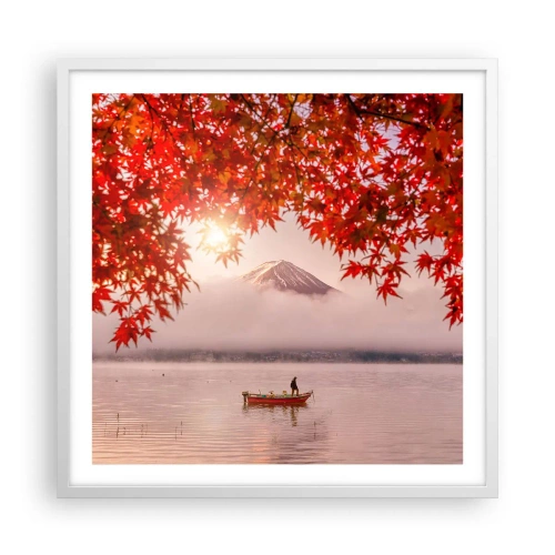 Poster in een witte lijst - In het Japanse klimaat - 60x60 cm