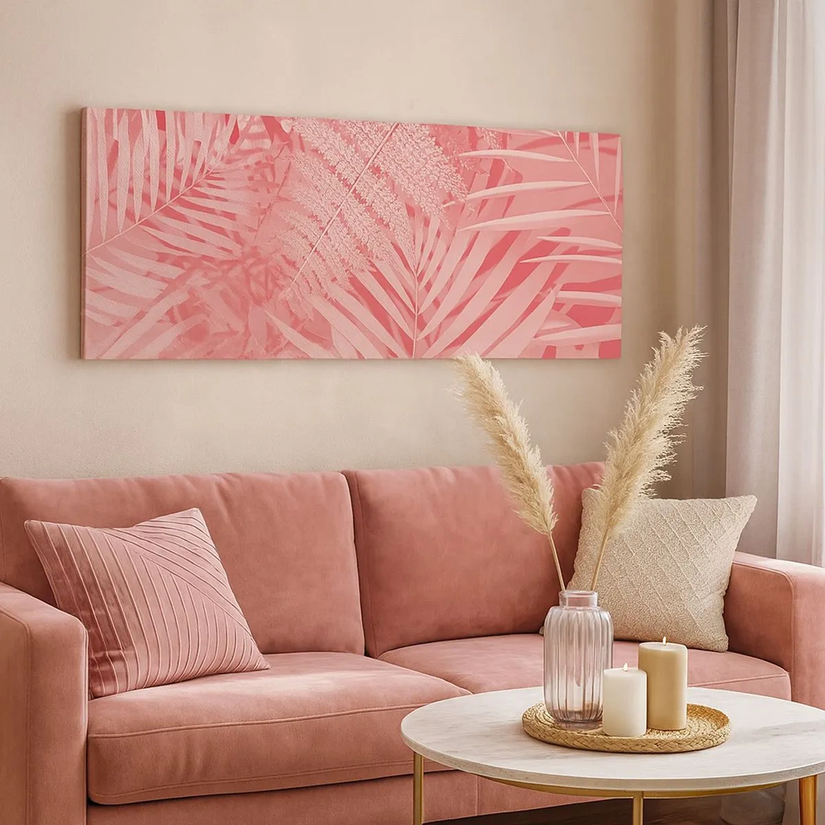 Schilderen op canvas - Roze concept - 100x40 cm