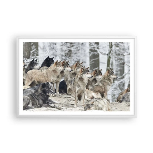 Poster in een witte lijst - Familie en vrienden - 91x61 cm