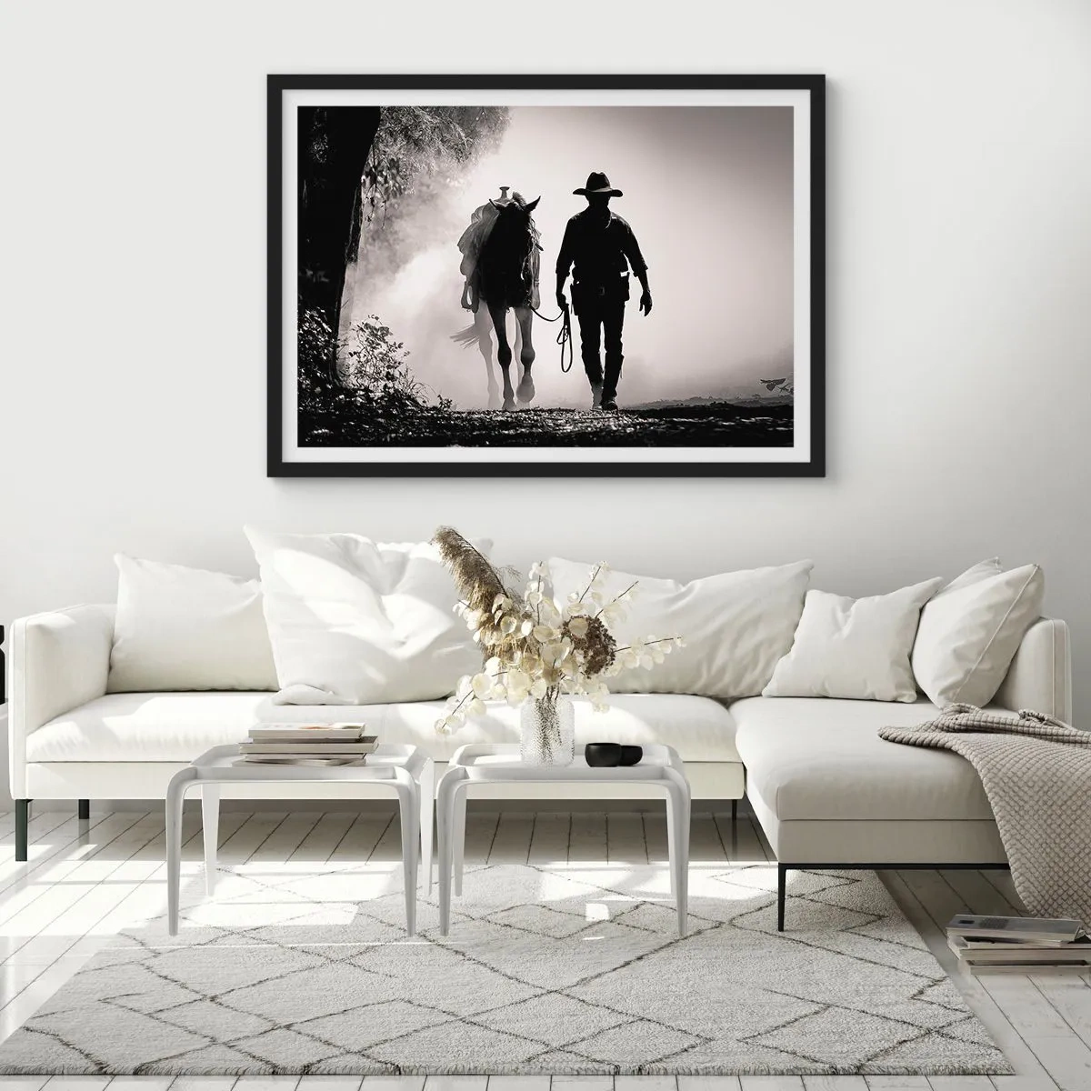 Poster in een zwarte lijst - Texas ochtend - 70x50 cm