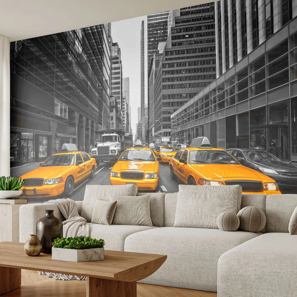 Fotobehang Premium Canvas - Wij geven de stad de kleuren - Stad, New York, Architectuur - 250x175 cm