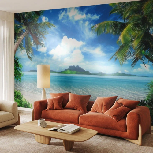 Fotobehang Premium Canvas - Het azuur van de tropen - Landschap, Oceaan, Strand - 150x105 cm