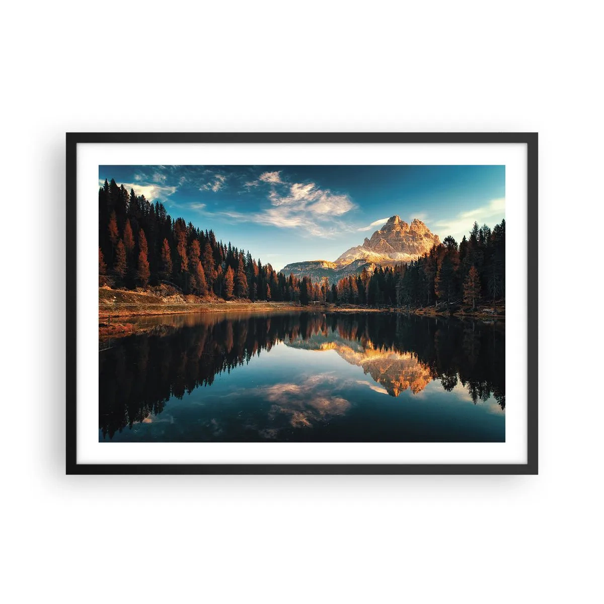 Poster in een zwarte lijst - Dubbel landschap - 70x50 cm